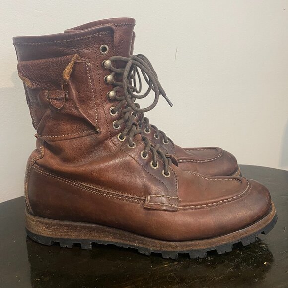 Officine Creative Moc Toe Logger Boots 8" Leather Lug Tread Size 10D M US - Picture 2 of 15